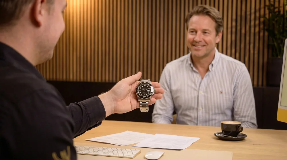 Online formulier invullen voor verkoop van een Rolex horloge