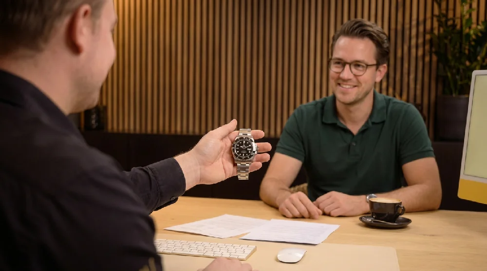 Online formulier invullen voor het verkopen van een Rolex Submariner