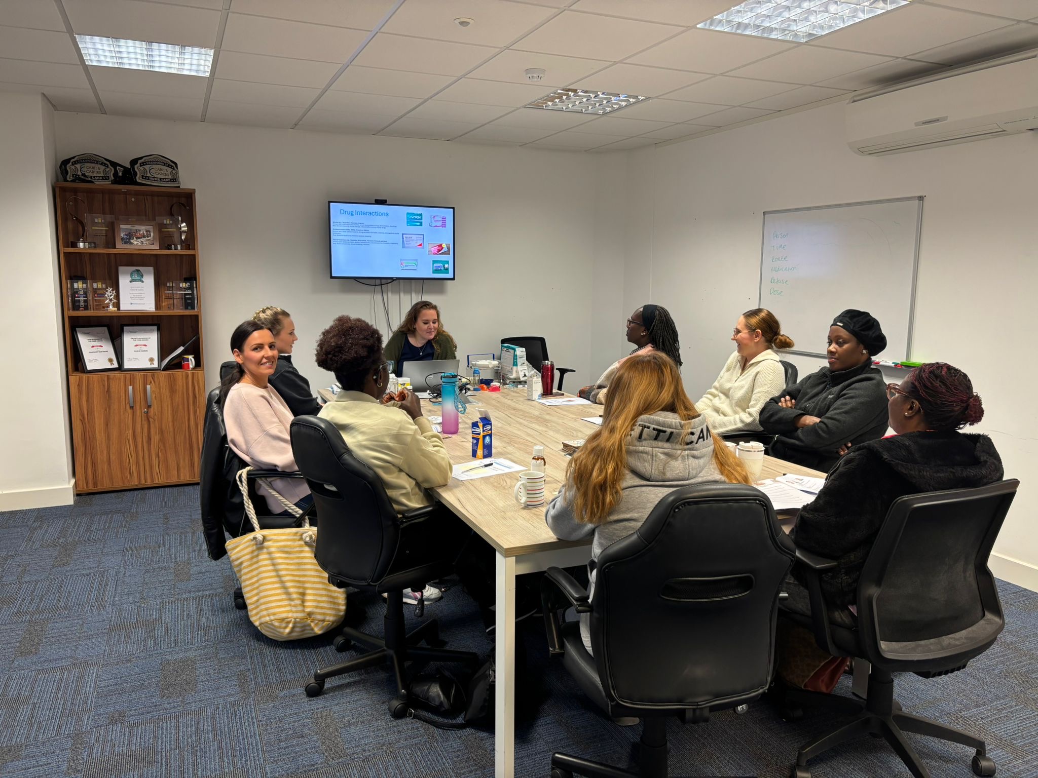 home care staff attending a medication training Image - Care and carers 