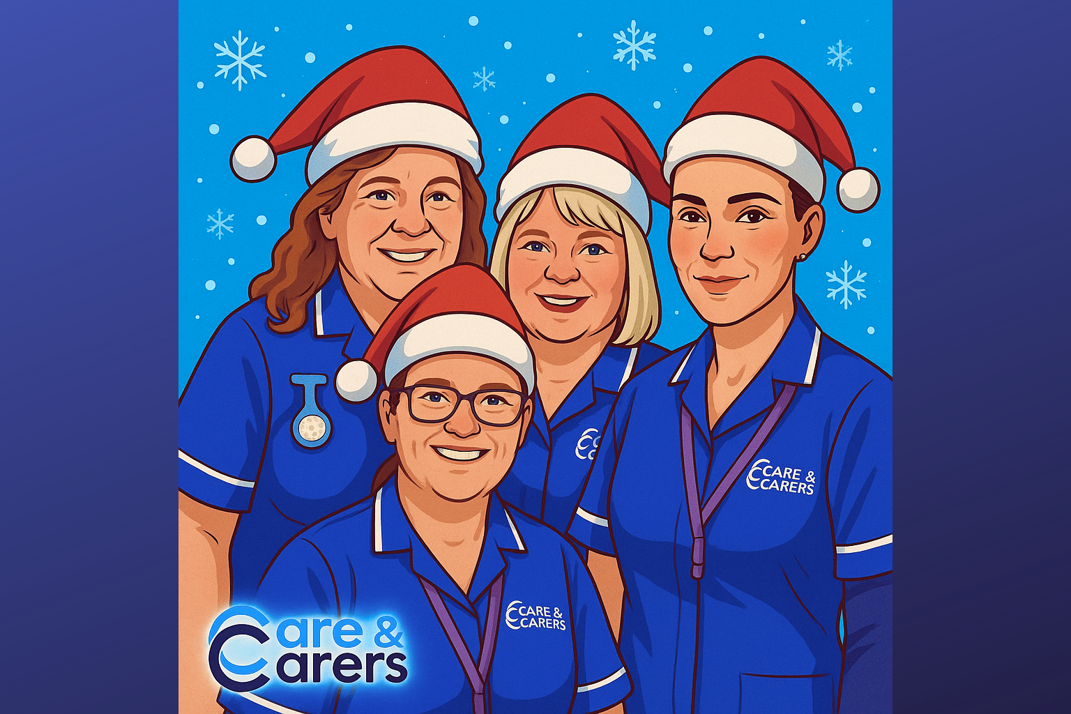 Care and Carers team wearing a christmas hat at Haddenham santa dash - image