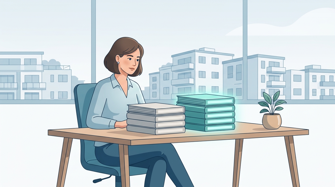 Property manager reviewing a portfolio checklist to determine if AI leasing software is the right fit for their residential management compa