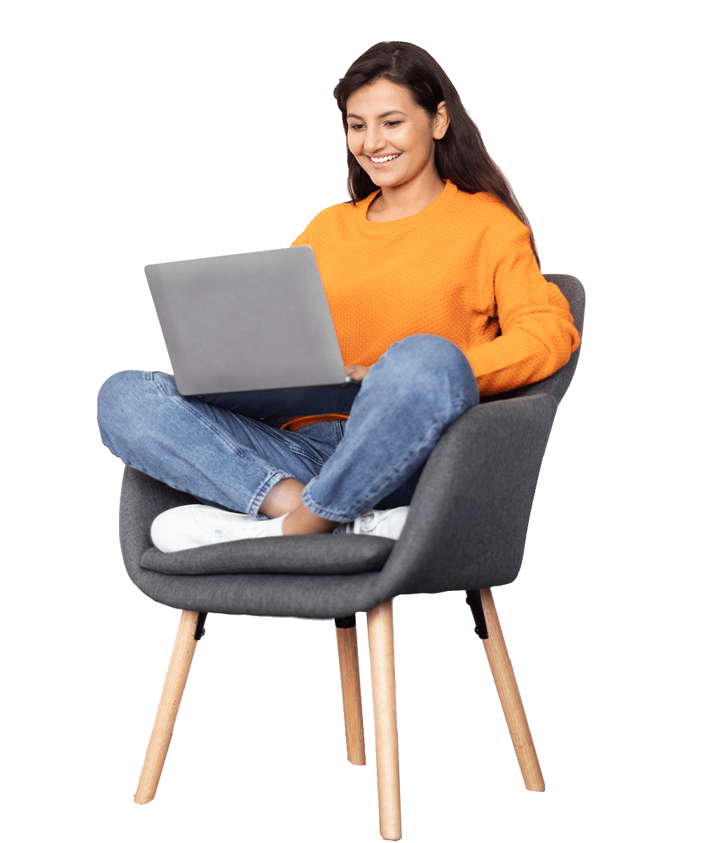 Woman working at home