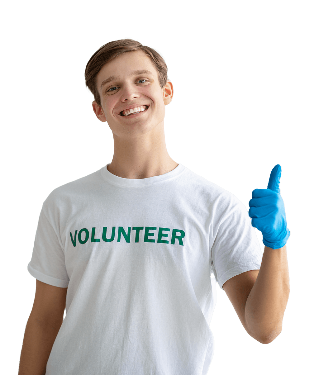 A volunteer man