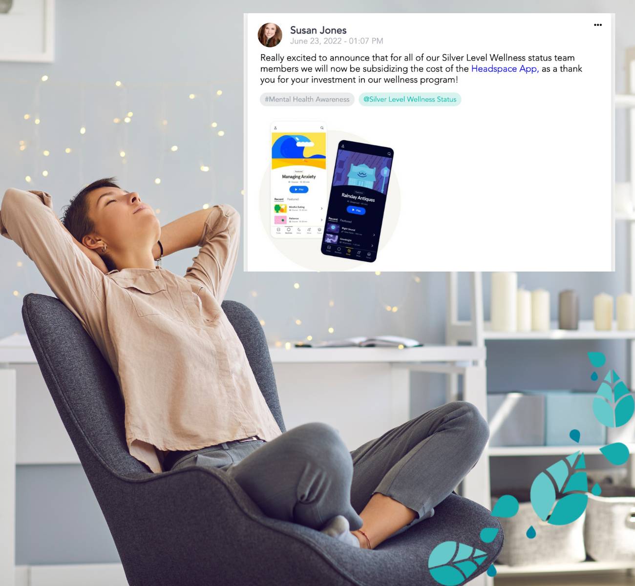 person relaxing in chair