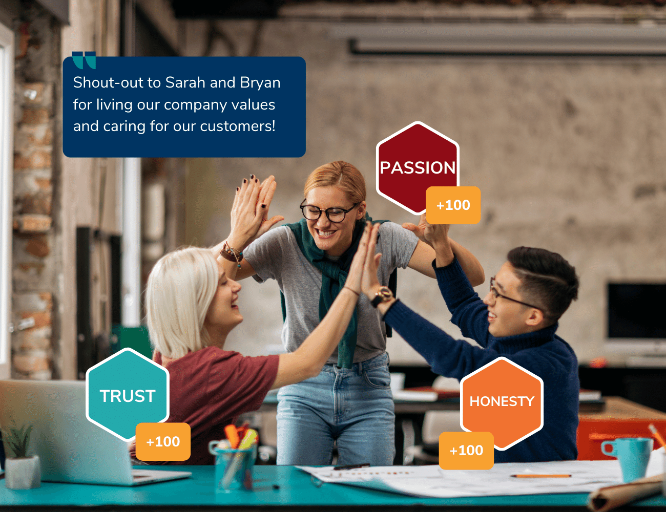 Recognize team members for living core values with Cooleaf