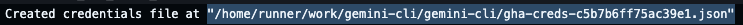 Log line showing the OIDC credentials file created on disk