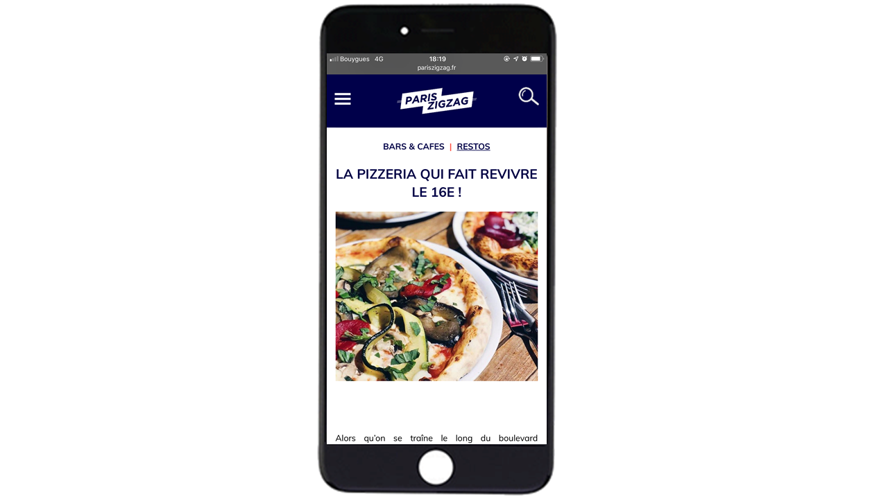 Média - Paris Zig Zag - article - restaurant - Pizza d'Anita - visibilité - notoriété