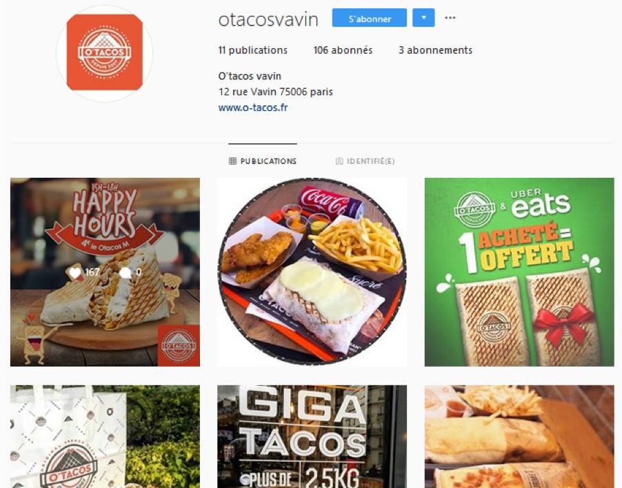 O’Tacos Vavin-jeu concours-réseaux sociaux-Instagram-Facebook-influenceurs-story-cibles-abonnés-clients-localisation-page
