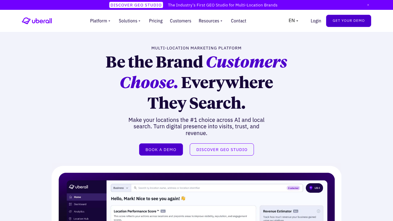 Screenshot of https://uberall.com