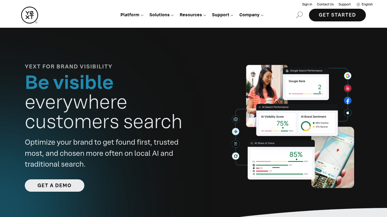 Screenshot of https://www.yext.com