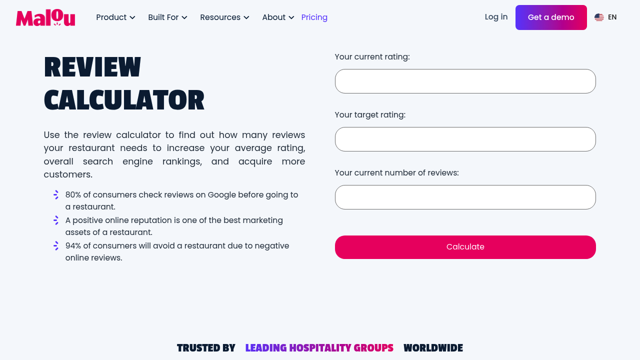 Screenshot of https://www.malou.io/en-us/tools/review-calculator