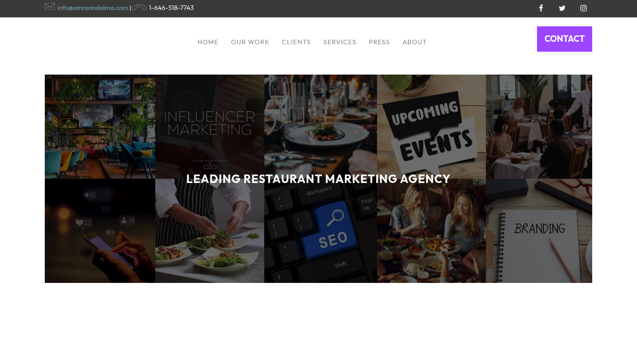 Screenshot of https://amraandelma.com/restaurant-marketing-agency
