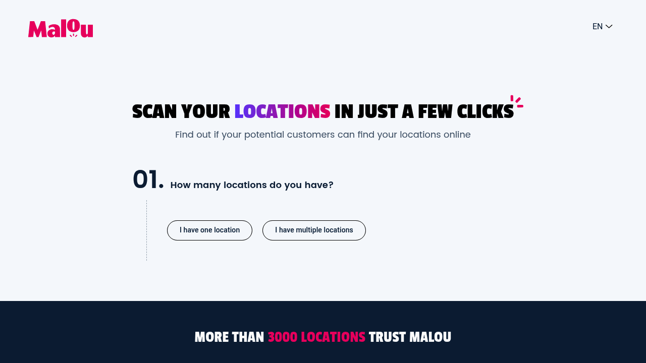 Screenshot of https://diagnostic.malou.io