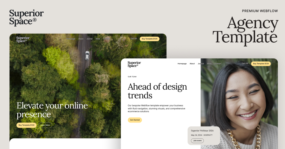 Pricing | Superior Space - Webflow Ecommerce website template