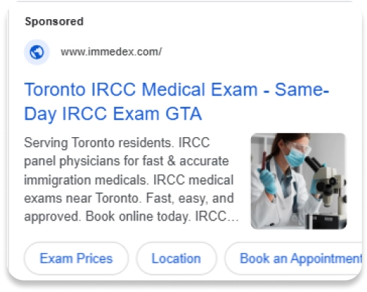 Google search results