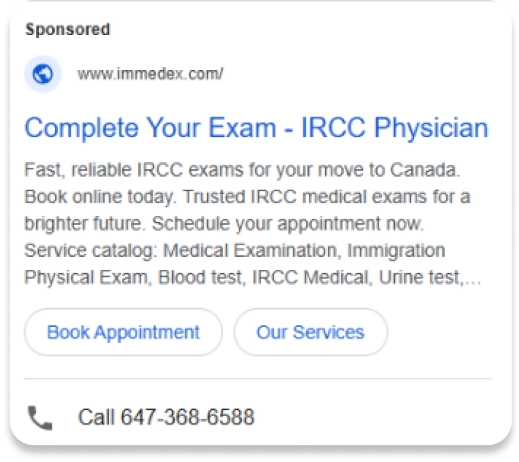 Google search results