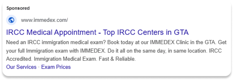 Google search results