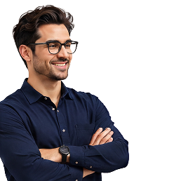 Person with glasses, arms crossed