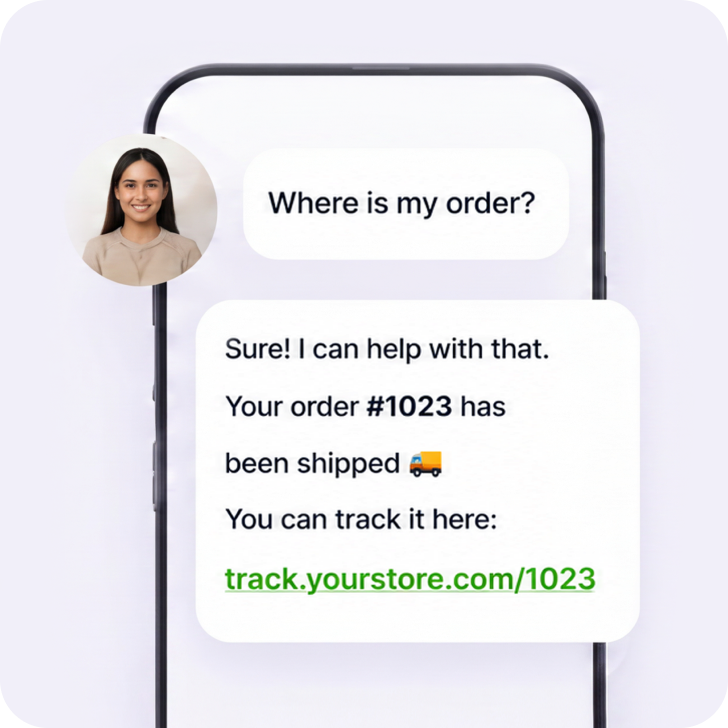 AI answering Where is my order on chat