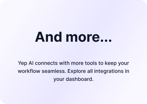 And more integrations