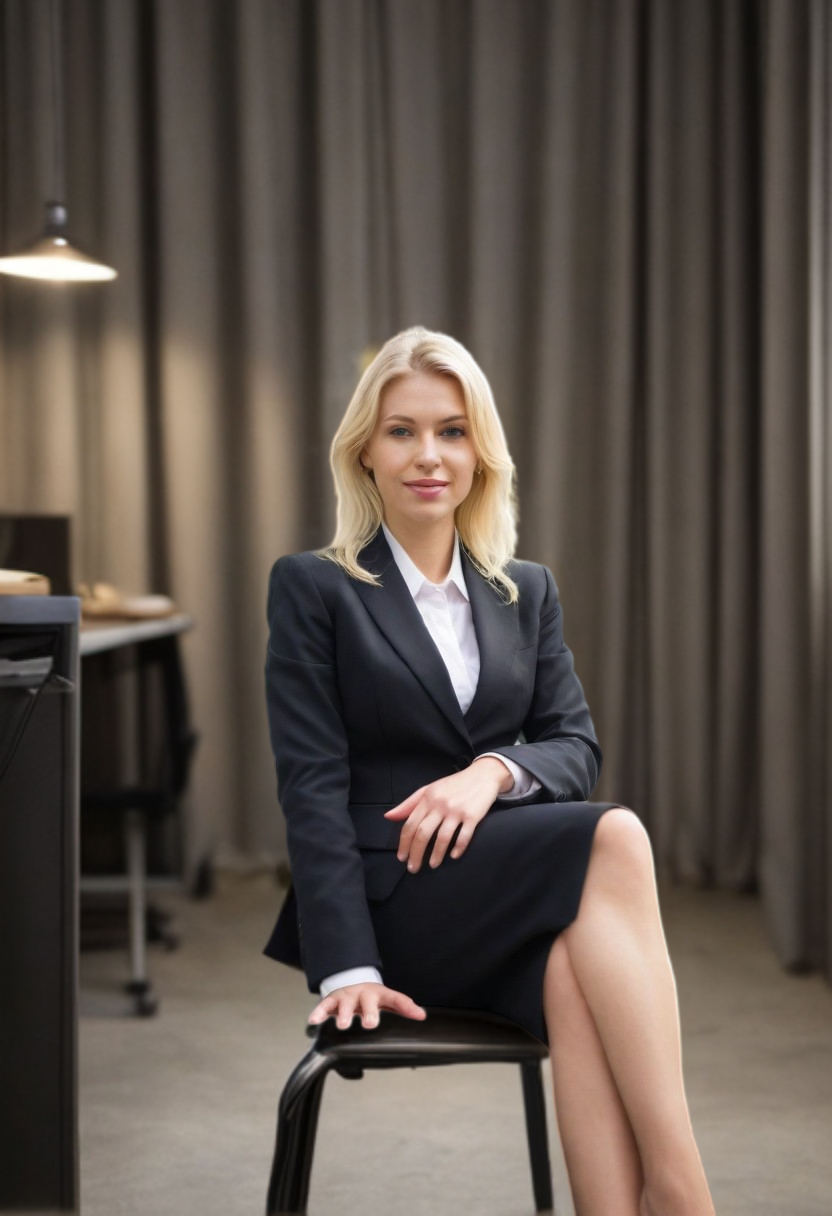 Elena Sterling siting on a chair