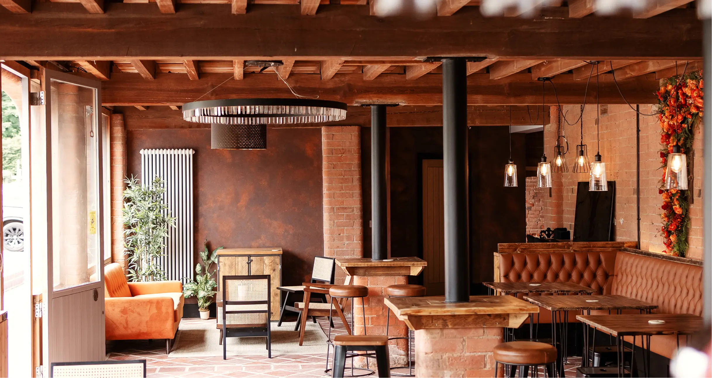 The Gallery Bar lounge seating at Blackbrook Barns, Lichfield, Staffordshire