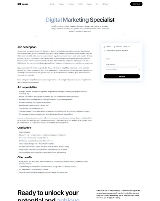 Screen Career Details
