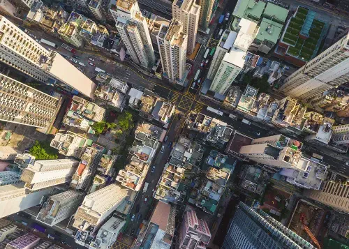 Aerial view of a city