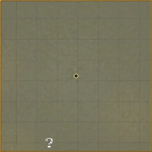 A map from the video game Vampire Survivors, showing an example of where a question mark on the map is located