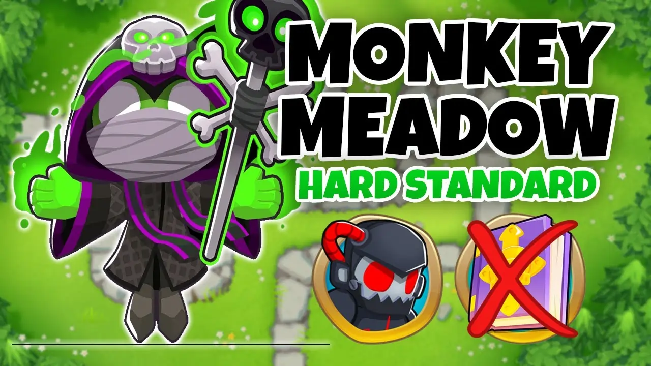 Monkey Meadow HARD STANDARD Guide | No Monkey Knowledge In Bloons TD 6