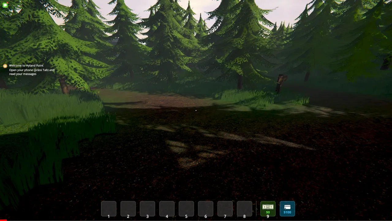 Screenshot of the settings menu in Schedule 1, showing the ‘Game’ tab with an option to enable the console and a button labeled ‘View Commands,’ set against a blurred forest background.