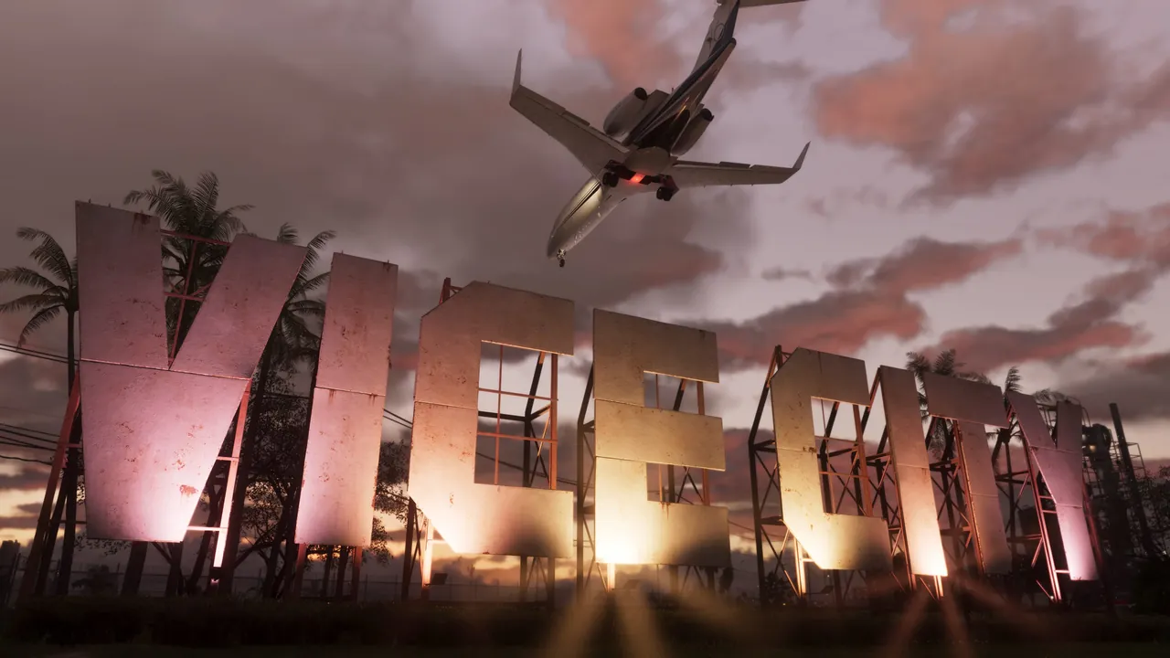 Neon-lit Vice City streets in GTA 6, Rockstar's reimagined Miami in the state of Leonida