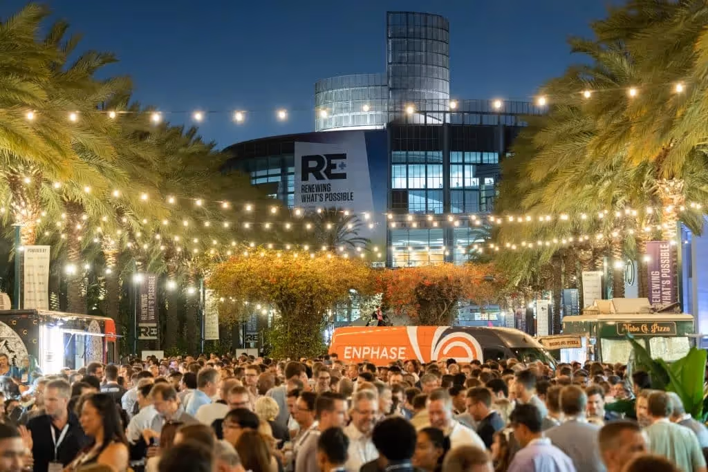 Bluence team at RE+ 2024 in Anaheim showcasing innovative renewable energy software solutions