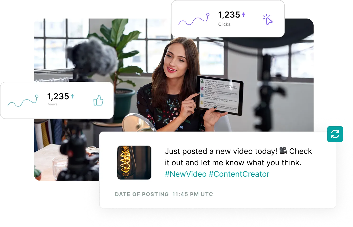 Metrics view showing growing YouTube Shorts performance, highlighting how MeetEdgar scheduling helps boost channel visibility and engagement.