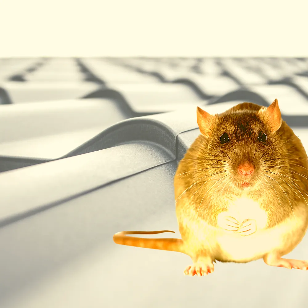 A curious mouse peeks through a small hole 