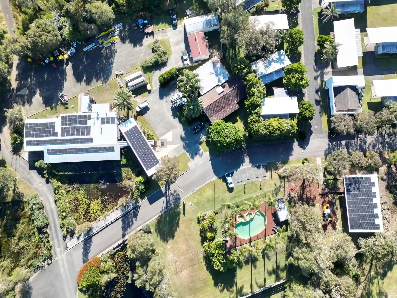 Commercial solar installation on a resort.
