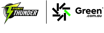 Green.com.au and Sydney Thunder Co-branding Logos