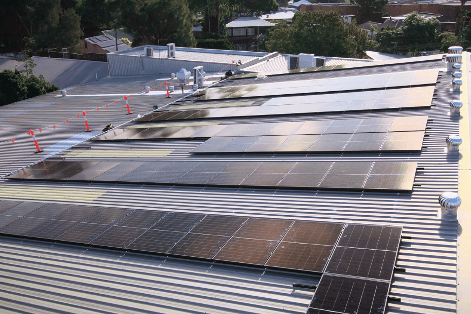 Single O commercial solar installation at their Botany roastey, installed by Green.com.au