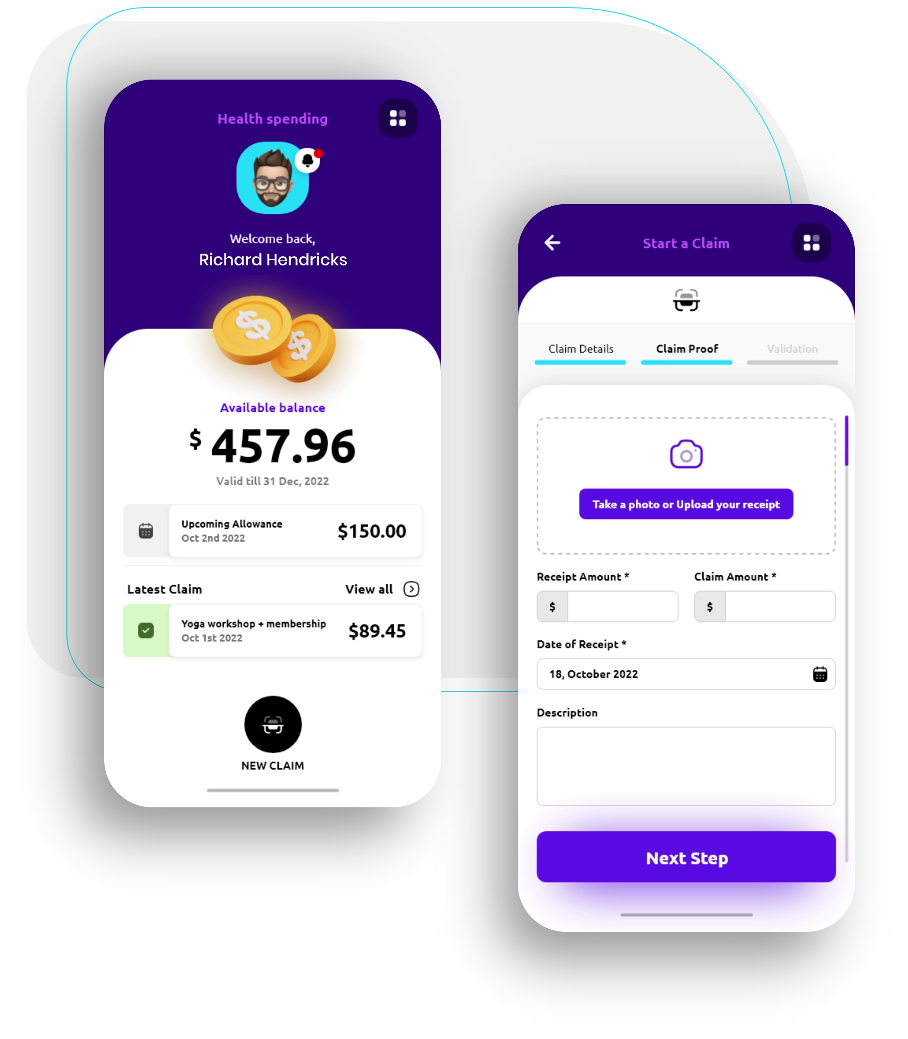 mobile app screenshots