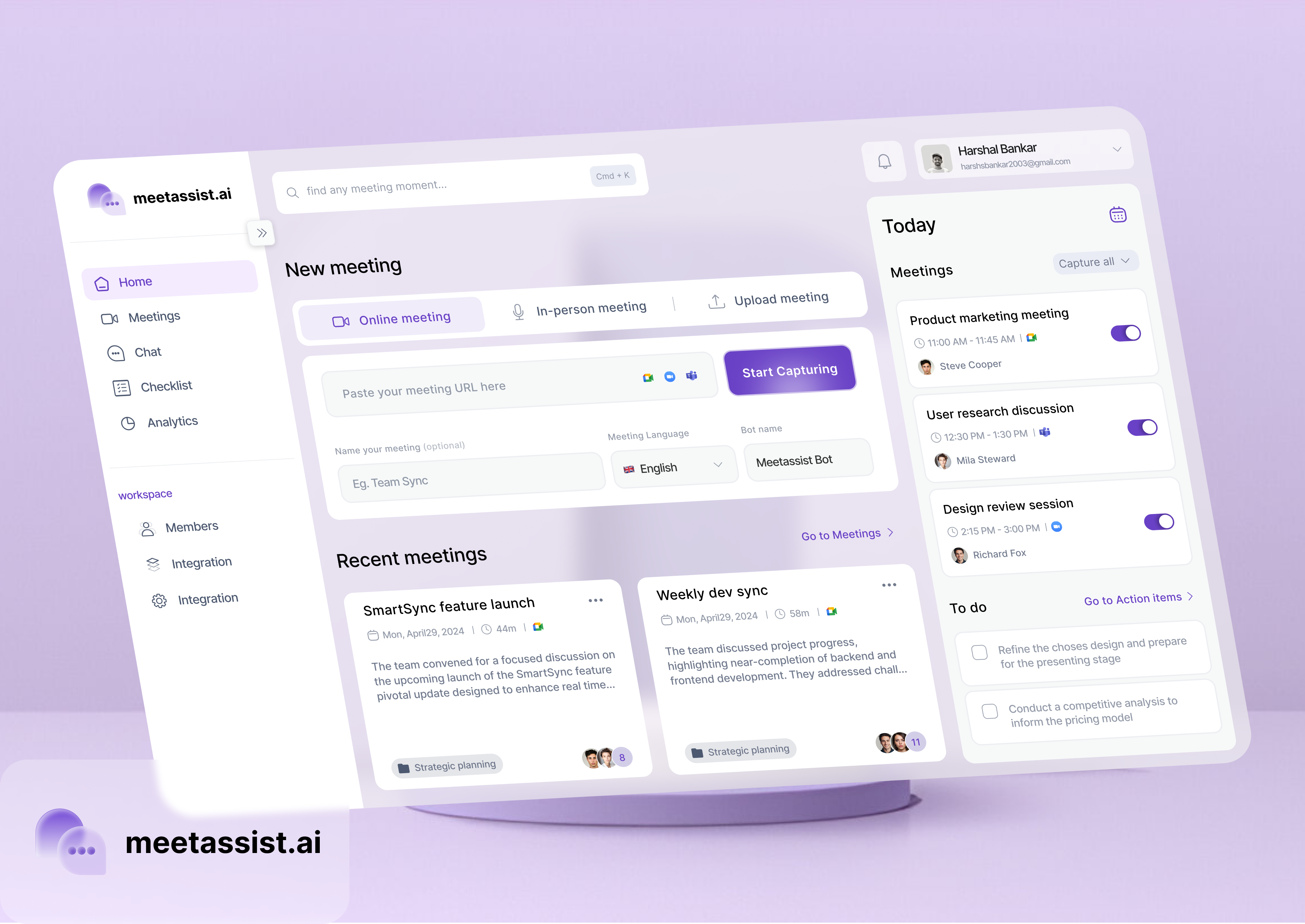Meeting ai saas design 