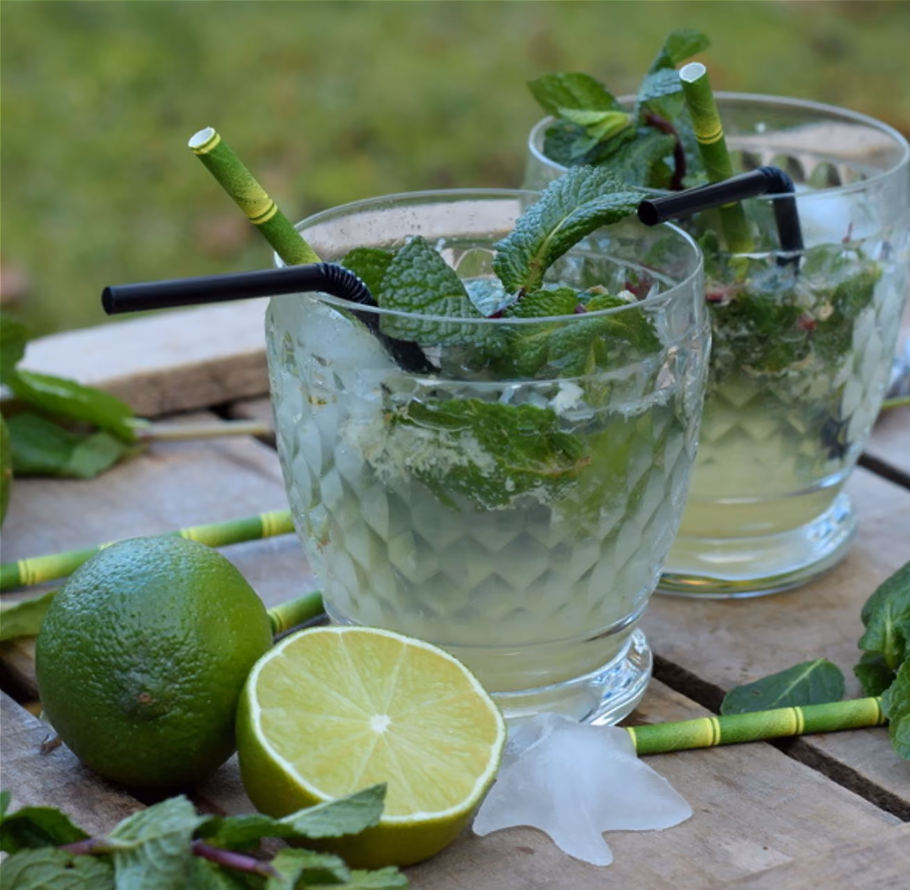 Glazen virgin gember mojito.