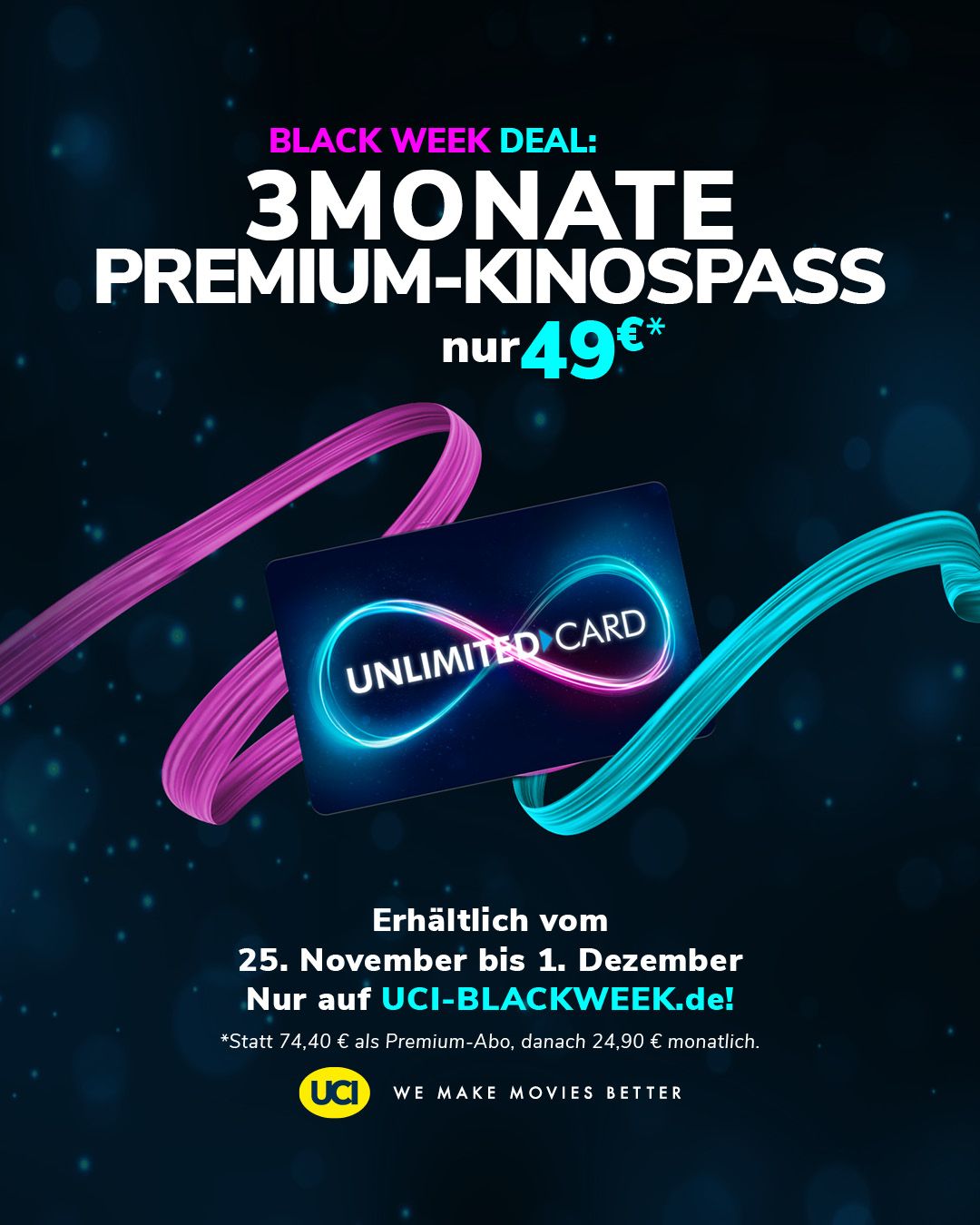 3-Monats-Premium-Abo zahlt ihr bis zum 2. Dezember nur 49 €. 