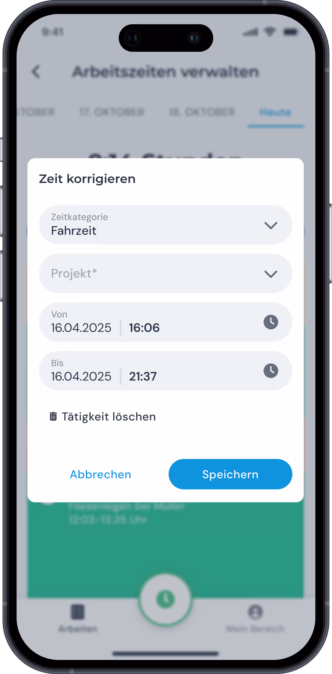 Mit clockin kannst du Fehler beim Stempeln sofort und einfach beheben