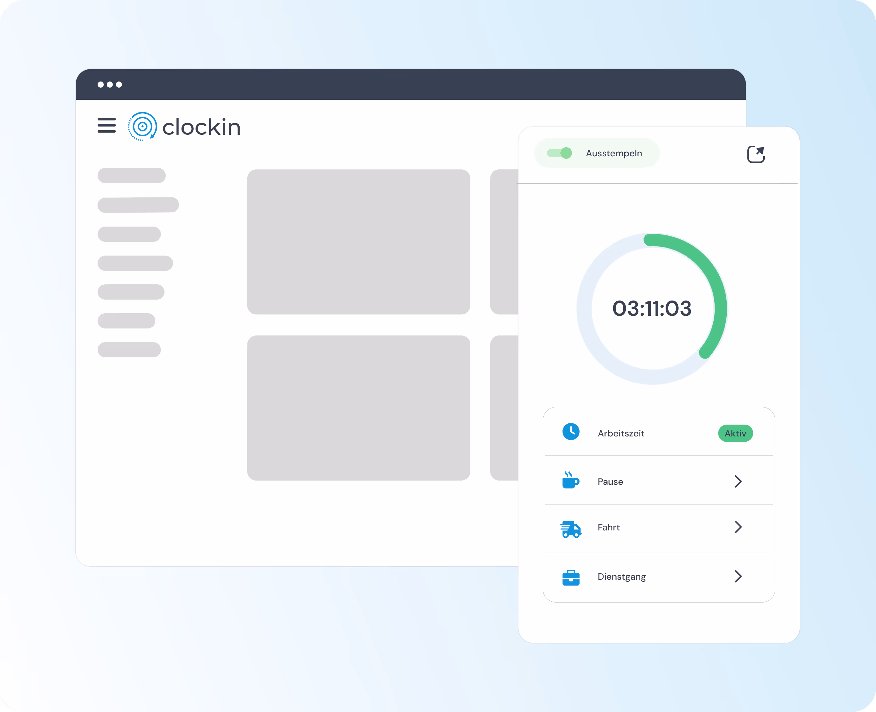 Browser-Zeiterfassung mit clockin