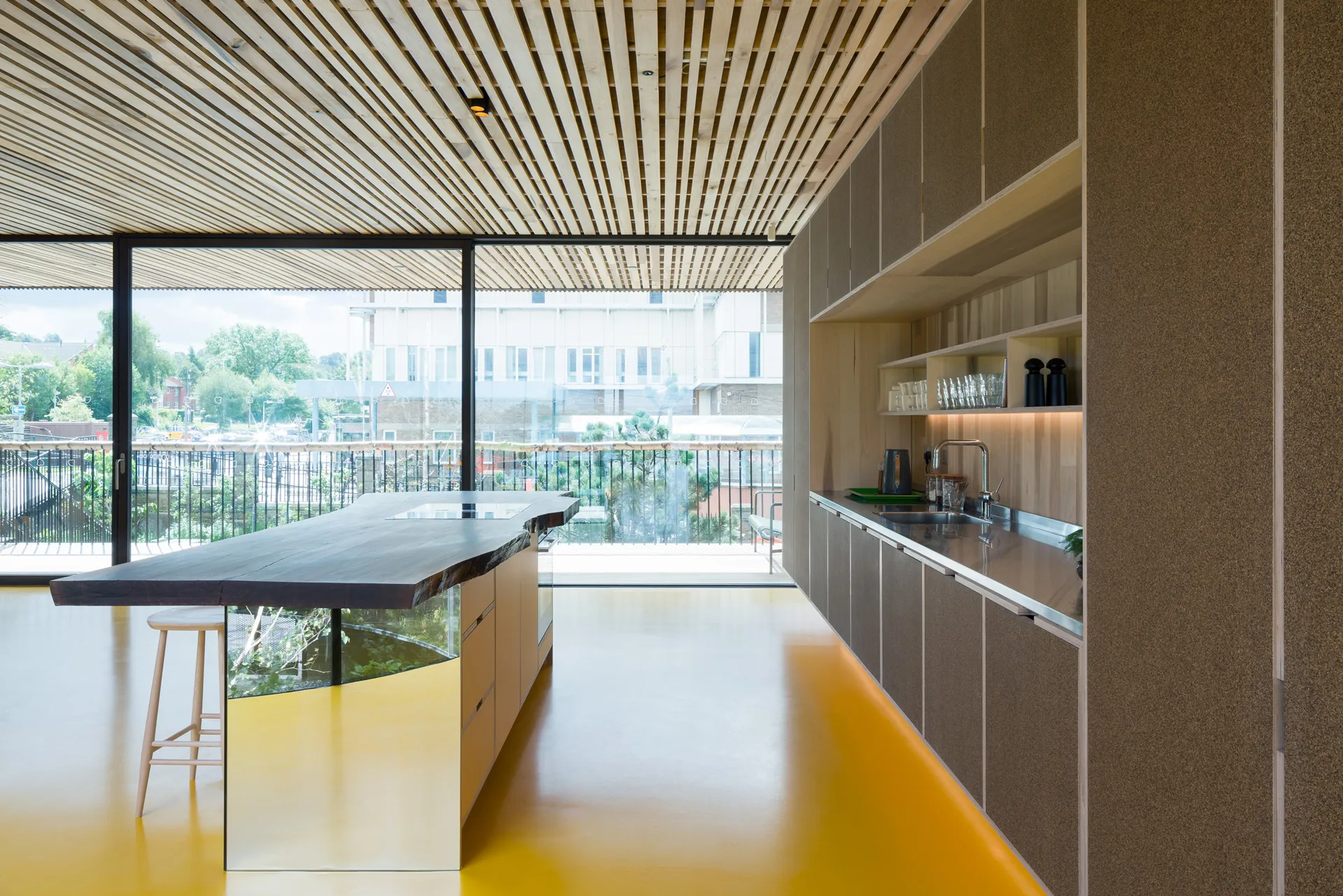 Always think about what you’ll be looking at when seated at the breakfast bar.