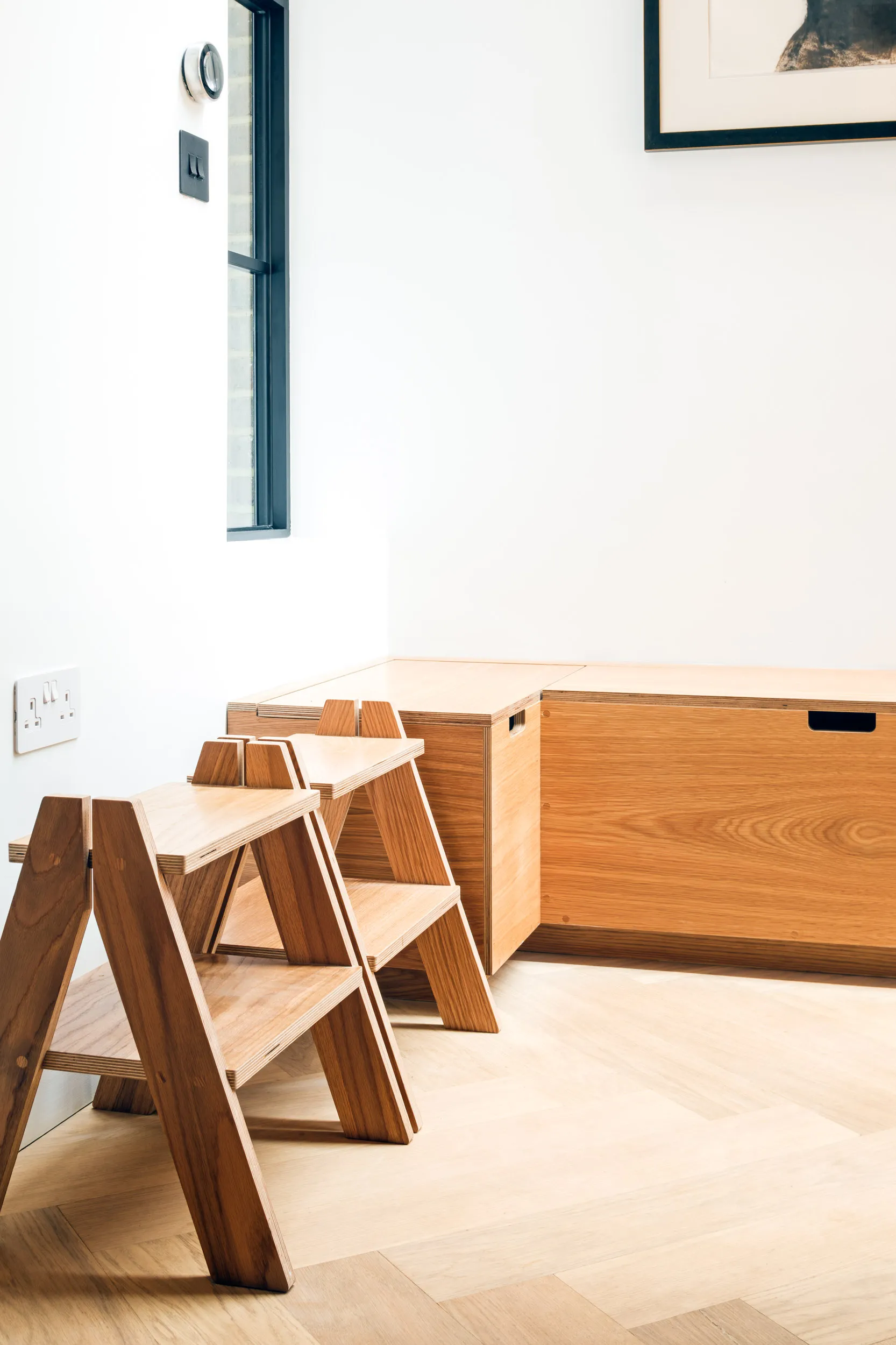 Step stool and bench storage