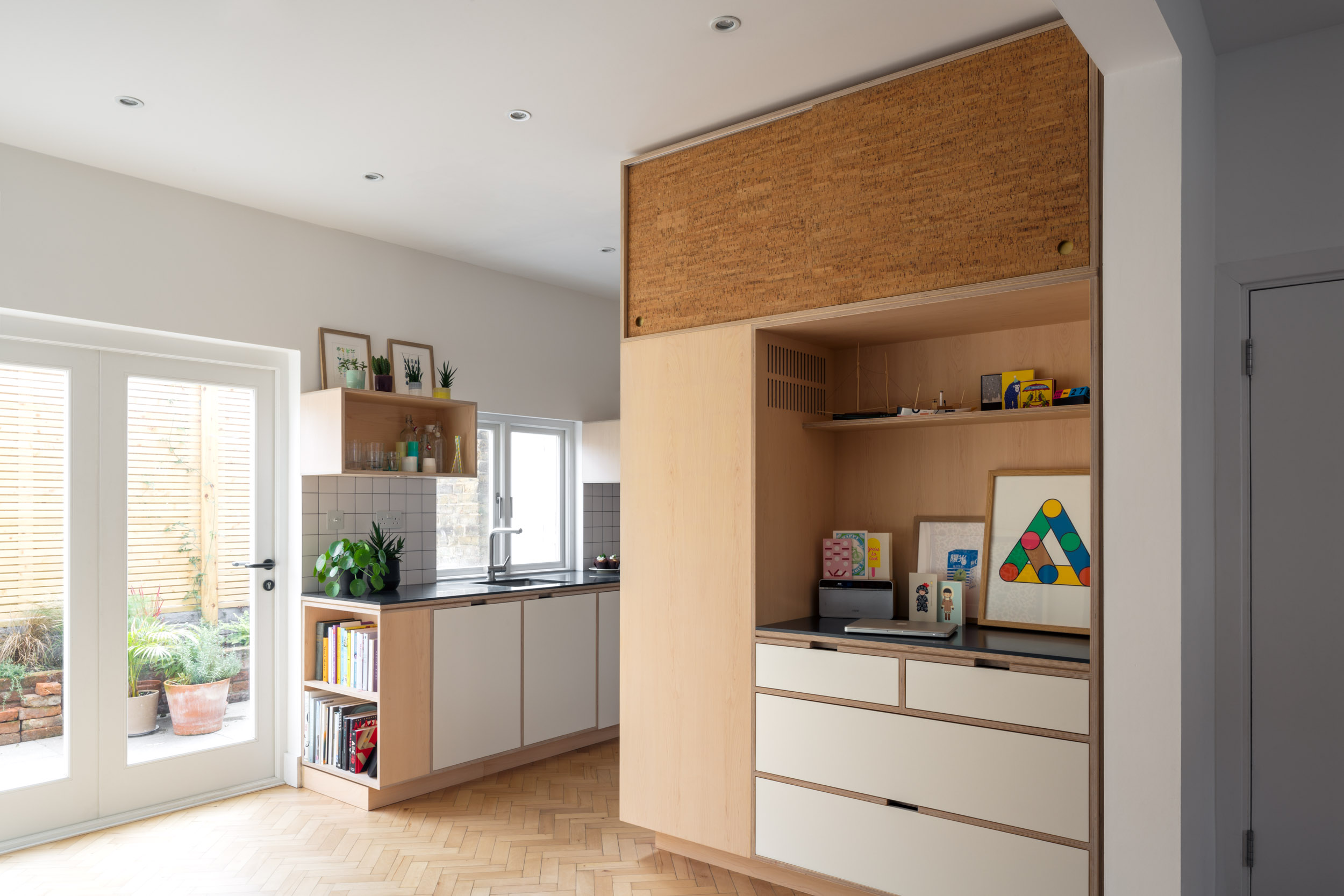 Cork veneer Maple Plywood Modern Kitchen