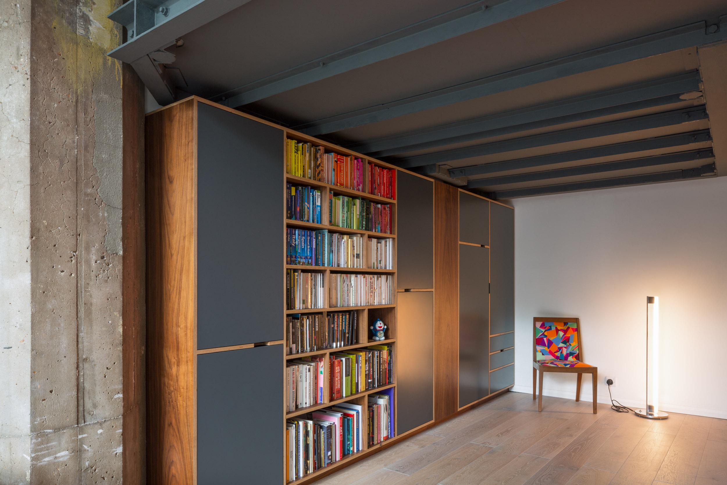 Bespoke Living Area Plywood Bookcase