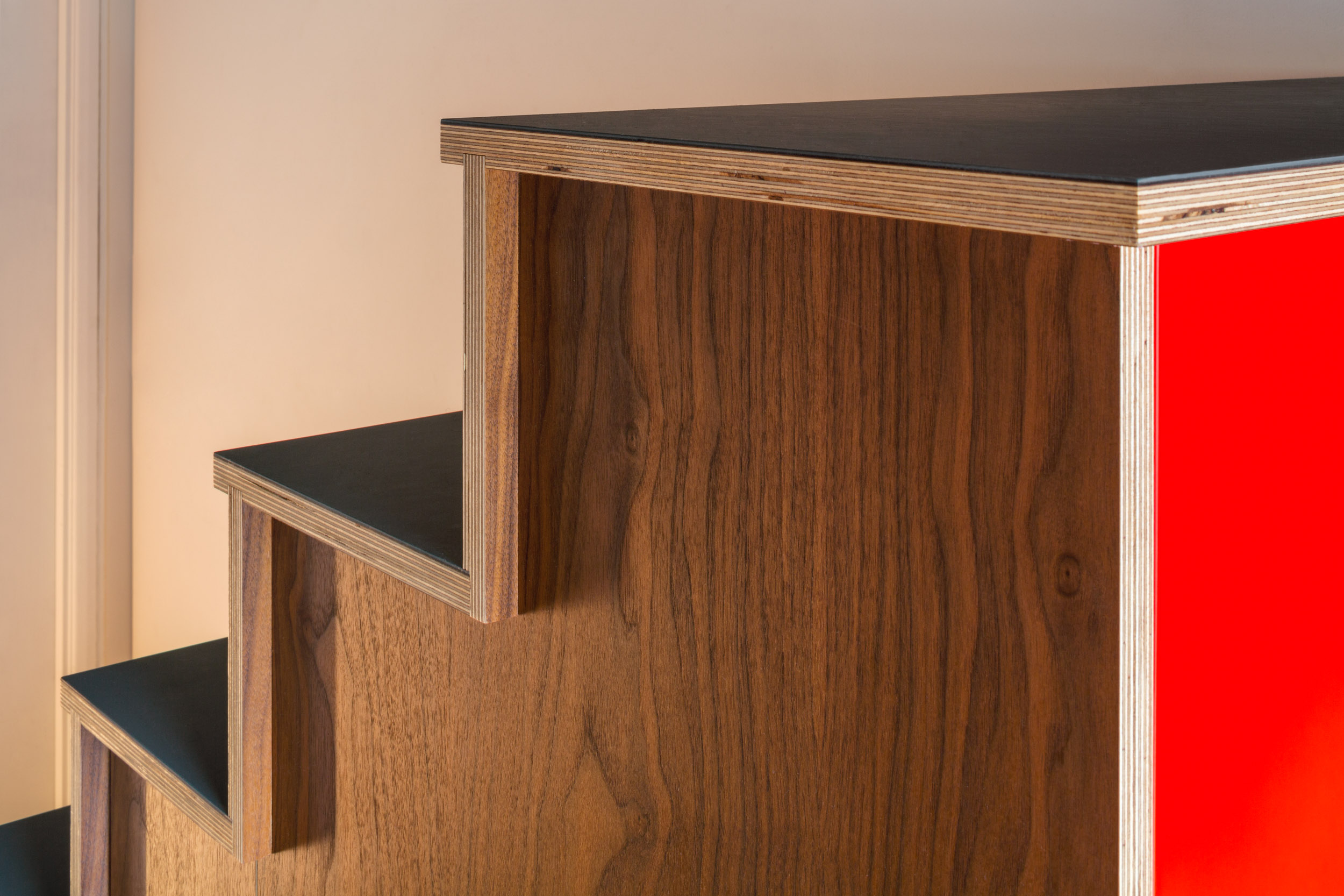 Plywood stairs storage