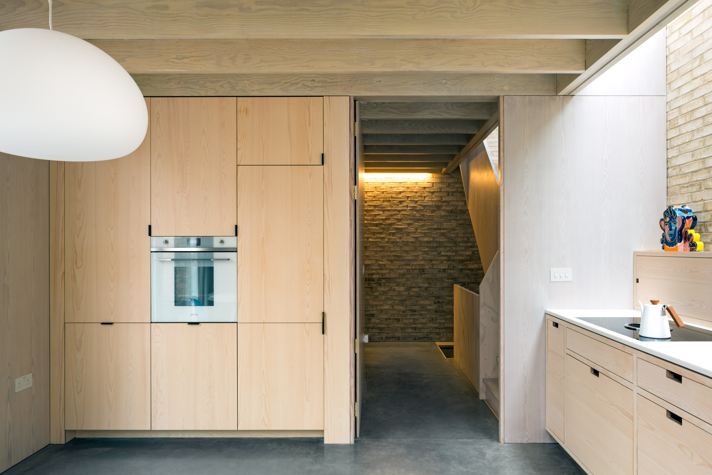 Douglas fir plywood kitchen full height cabinetry
